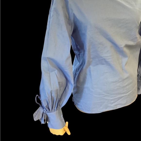 Massimo Dutti Lightweight Cotton Sleeve Tie Blouse size 8 - Picture 4 of 15
